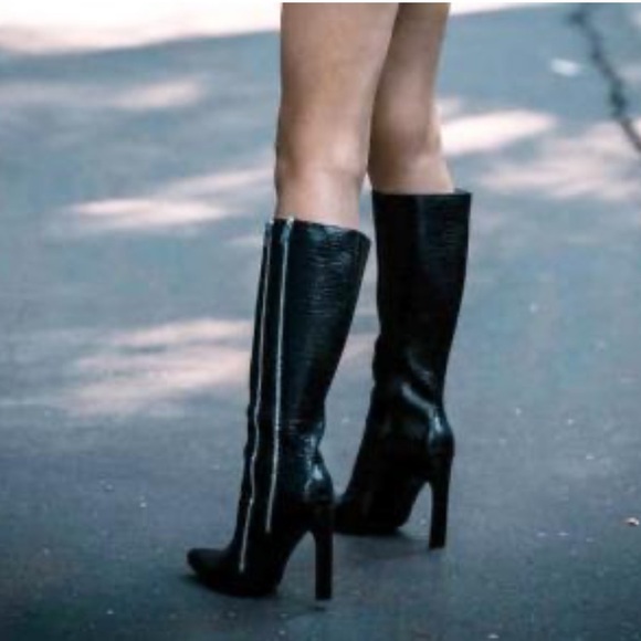 New In Box Kioni Zip Up Stiletto Boot Black, 8 - Picture 5 of 7
